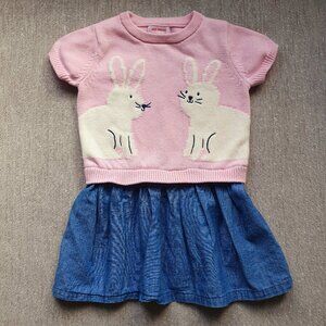 Joe Fresh Bunny Knit Chambray Dress Size 2T EUC